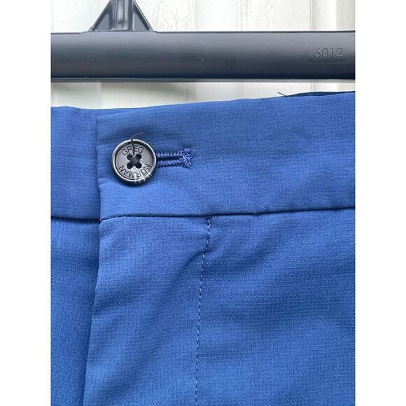 Greg Norman Men's Chino Shorts Size 32 Blue Solid Polyester Mid Rise Flat Front - Picture 4 of 11